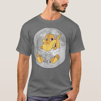 Baby Dino Dinosaur in Space Moon T-Shirt