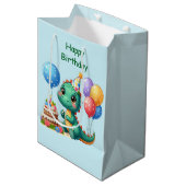 Baby Dino Gift Bag Medium Cadeauzakje (Voorkant Gekanteld)