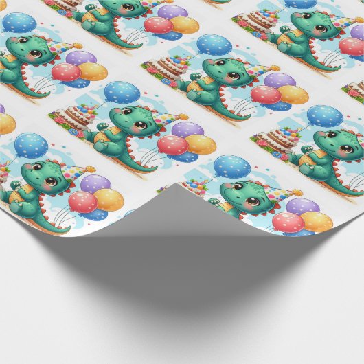 Baby Dino Gift Wrap Papel de regalo Cadeaupapier (Hoek)