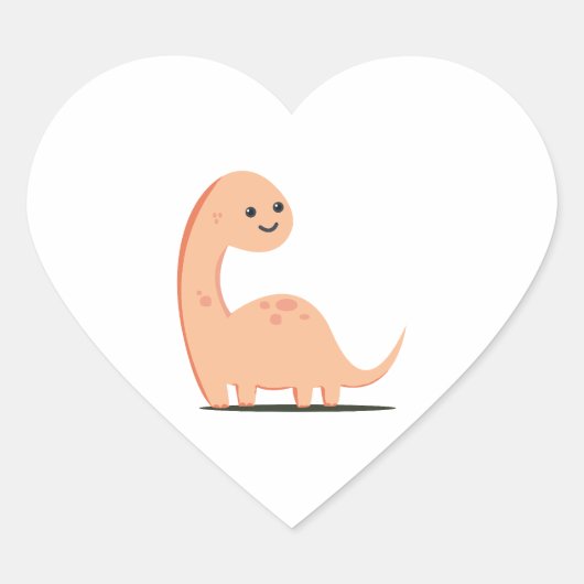 Baby Dino Hart Sticker (Voorkant)