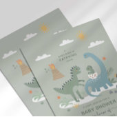 Baby Dino Hatching Binnenkort Baby shower Uitnodig