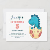 Baby Dino Hatching Egg Cute Kinder Dinosaur Birthd Kaart (Voorkant)