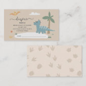 Baby Dino Hatching Soon Luier Raffle Kaart (Voorkant / Achterkant)