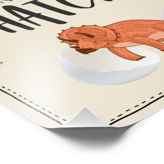 Baby Dino Hunt en Hatch Dinosaur Birthday Sign Foto Afdruk (Hoek)