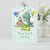 Baby Dino invitation Card! Kaart (Staand voorkant)
