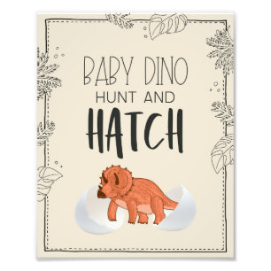 Baby Dino Jacht en Kweek Dinosaurus Verjaardagsbor Foto Afdruk