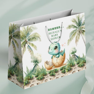 Baby Dino Jongen Badges Geschenkzak Komt Gauw Uit  Groot Cadeauzakje