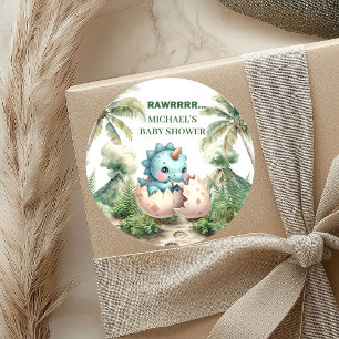 Baby Dino Jongensbad Sticker "Binnenkort uit het E