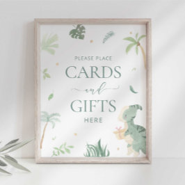 Baby Dino Kaarten en Cadeaus Bord Poster