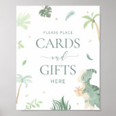 Baby Dino Kaarten en geschenken teken Poster (Voorkant)