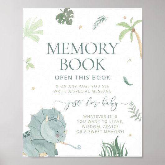 Baby Dino Memory Book Sign Poster (Voorkant)