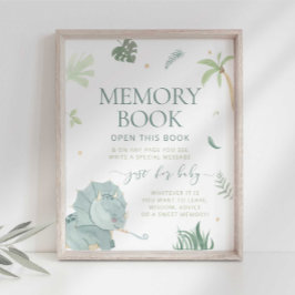 Baby Dino Memory Book Sign Poster