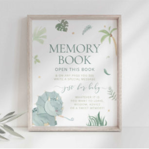 Baby Dino Memory Book Sign Poster