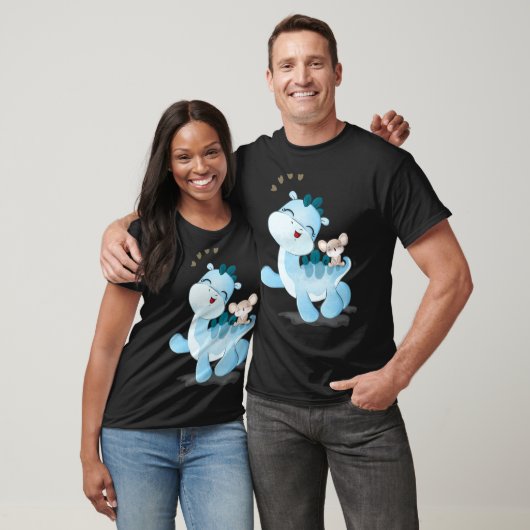 Baby Dino & Mouse Who Go A Happy Way Together T-shirt (Unisex)