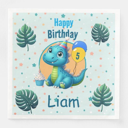 Baby Dino Napkins! Servilleta de papel Servet (Voorkant)