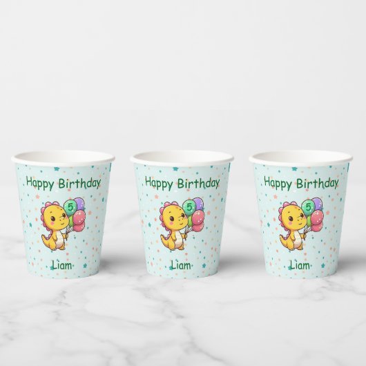 Baby Dino Paper Cups Papieren Bekers (Multi)
