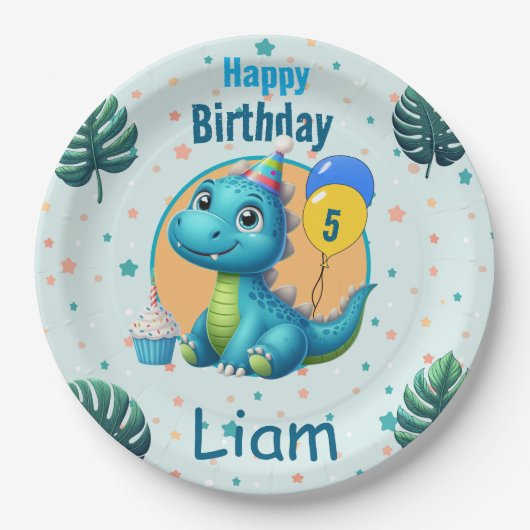 Baby Dino Paper Plates Papieren Bordje (Voorkant)