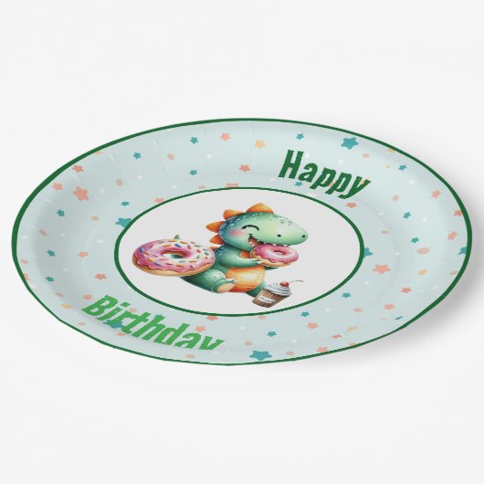  Baby Dino Party Plates Papieren Bordje (Gekanteld)