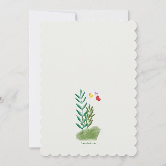 Baby Dino roze uitnodiging (Achterkant)