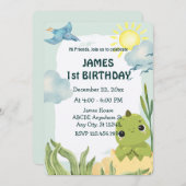 Baby Dino Verjaardag Kaart (Voorkant / Achterkant)