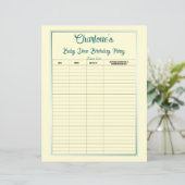 Baby Dino Verjaardagsfeest Gastenlijst (Staand voorkant)