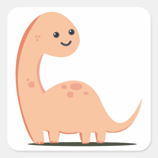 Baby Dino Vierkante Sticker (Voorkant)