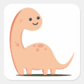 Baby Dino Vierkante Sticker (Voorkant)
