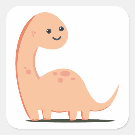 Baby Dino Vierkante Sticker (Voorkant)