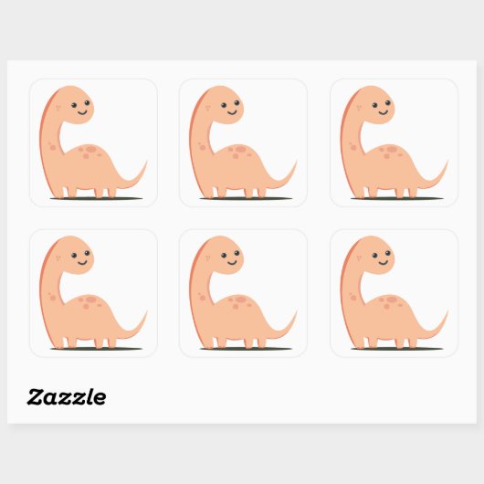 Baby Dino Vierkante Sticker (Vel)