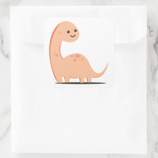 Baby Dino Vierkante Sticker (Tas)