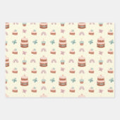 Baby Dino Wrapping Paper Flat Sheet Set van 3 (Voorkant 3)