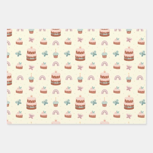 Baby Dino Wrapping Paper Flat Sheet Set van 3 (Voorkant 3)