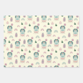 Baby Dino Wrapping Paper Flat Sheet Set van 3
