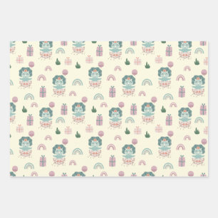 Baby Dino Wrapping Paper Flat Sheet Set van 3