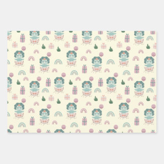 Baby Dino Wrapping Paper Flat Sheet Set van 3