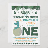 Baby Dinosaur 1e uitnodiging van de Birthday Party (Voorkant)