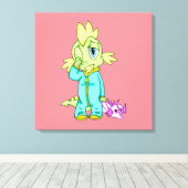 Baby Dinosaur 24 x 24 Canvas Afdruk (Insitu (Houten vloer))