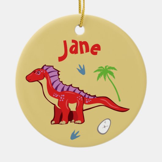 Baby Dinosaur Amargasaurus Keramisch Ornament (Voorkant)