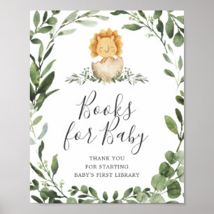 Baby Dinosaur Baby shower Books for Baby Sign Poster
