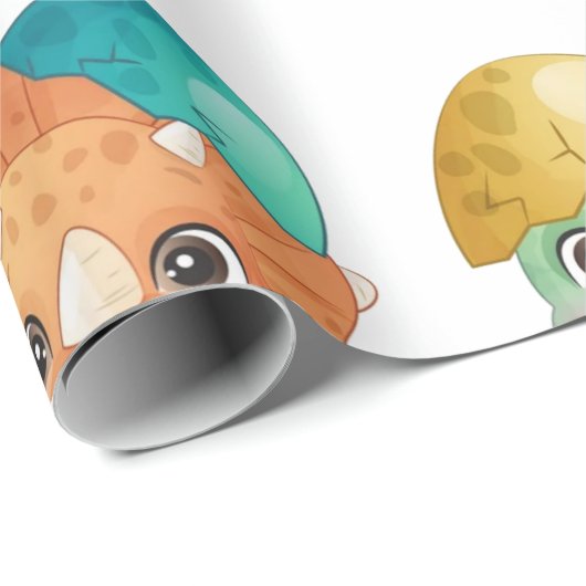 Baby dinosaur baby shower cadeaupapier (Rol Hoek)