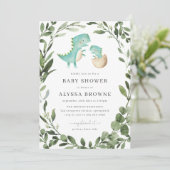 Baby Dinosaur Baby shower Uitnodiging (Staand voorkant)
