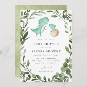 Baby Dinosaur Baby shower Uitnodiging