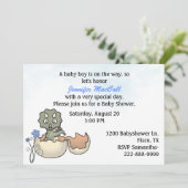 Baby Dinosaur Baby shower Uitnodiging (Staand voorkant)