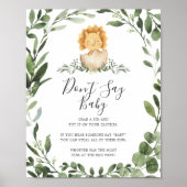 Baby Dinosaur Baby shower Zeg geen Baby Poster (Voorkant)