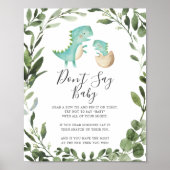 Baby Dinosaur Baby shower Zeg geen Baby Poster (Voorkant)