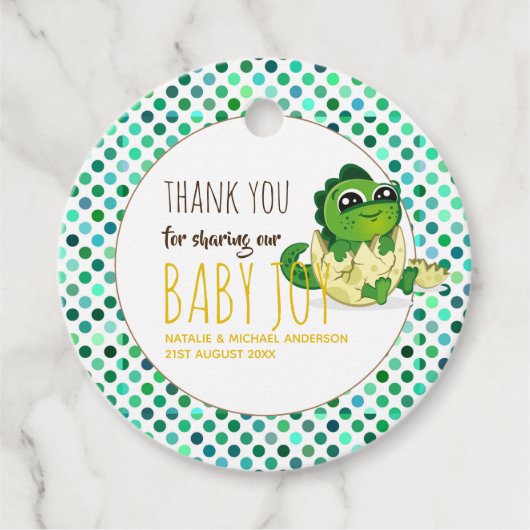 Baby Dinosaur Bedankjes Labels (Voorkant)