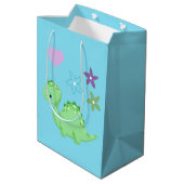 Baby Dinosaur Birthday of Shower Medium Cadeauzakje (Achterkant Gekanteld)