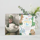 Baby Dinosaur Birthday Party! Foto Kaart (Staand voorkant)