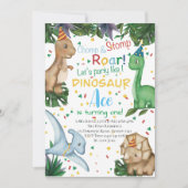 Baby Dinosaur Birthday Party | Stomp Chomp Roar in Kaart (Voorkant)