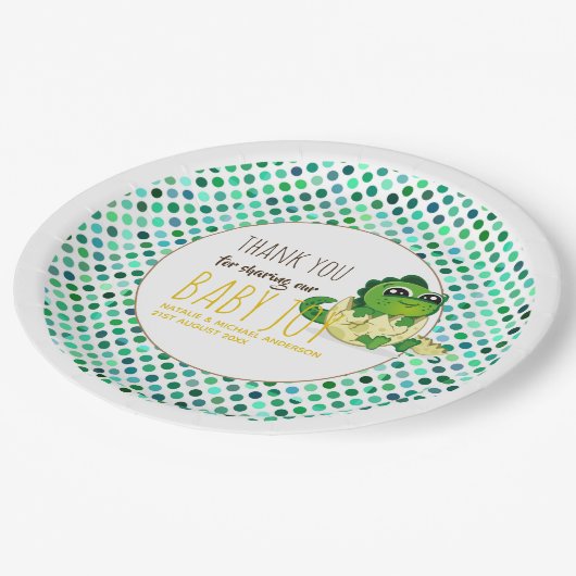 Baby Dinosaur Broeddouche Partij Papieren Bordje (Gekanteld)